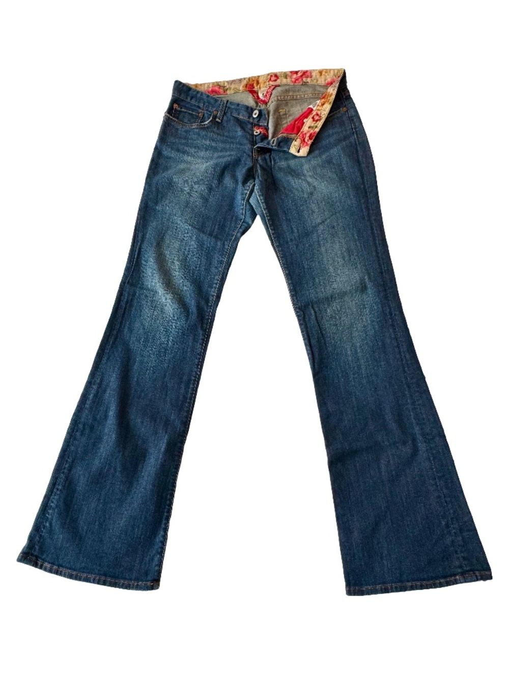 Vintage 90s Lucky Brand Sweet Dream Jeans Red Pocket 10/30 Made USA Velvet Patch